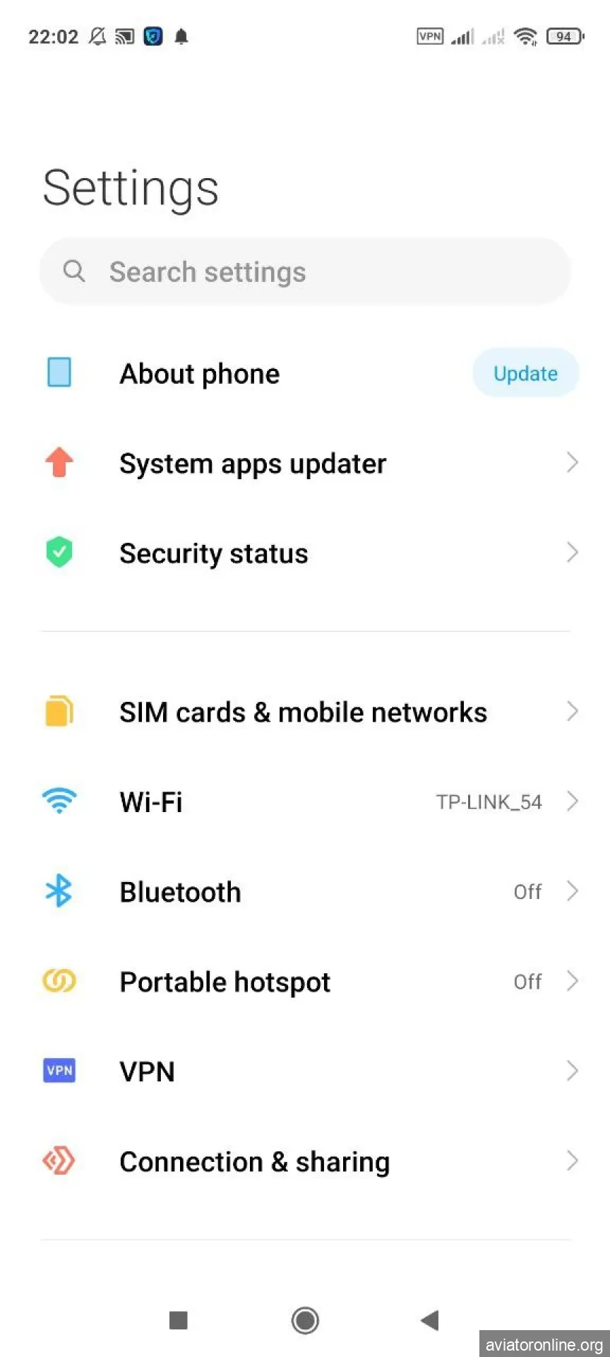 To install the 96in app, go to your phone settings.