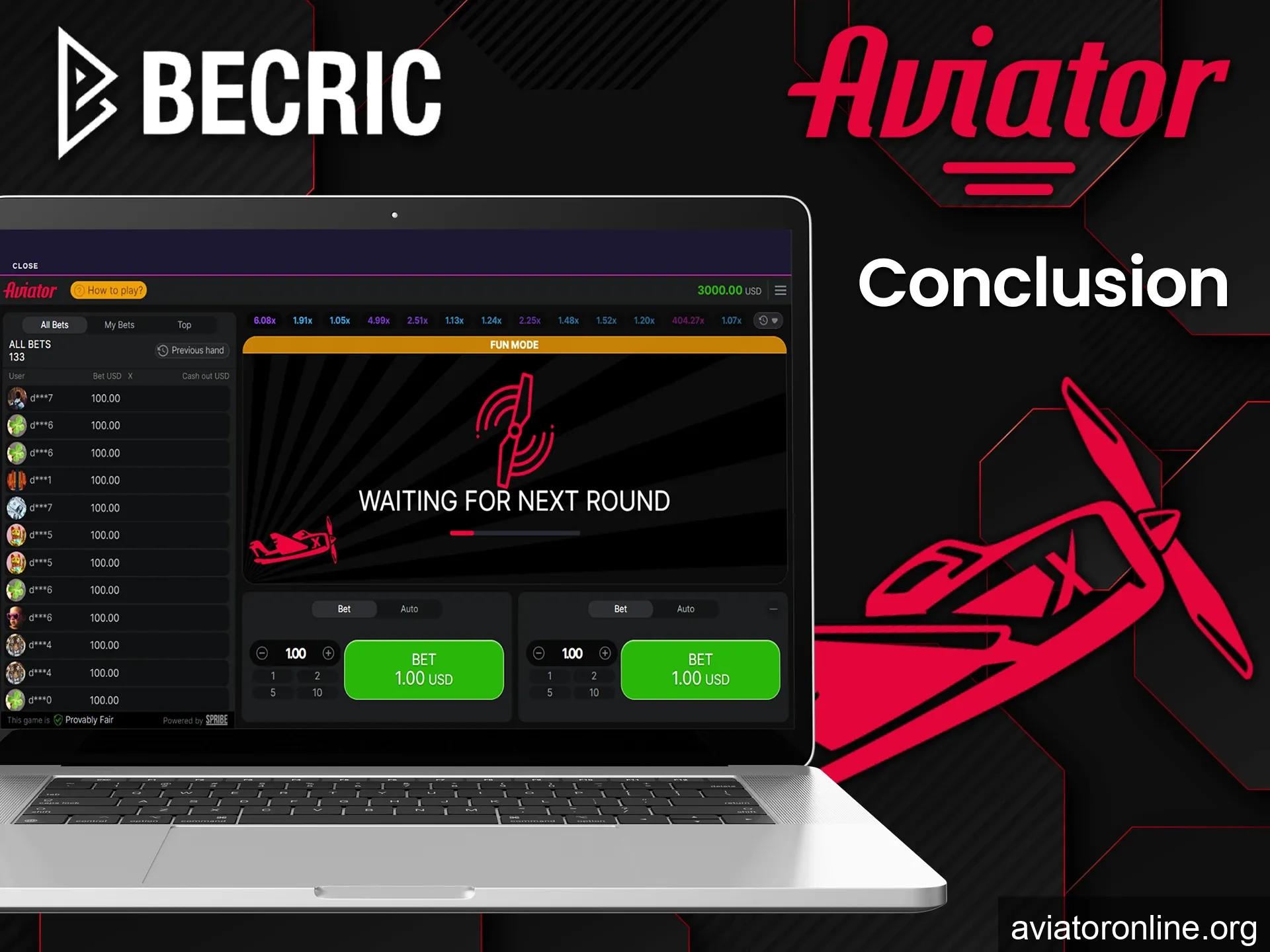 Becric platform will give you amazing emotions in Aviator game.