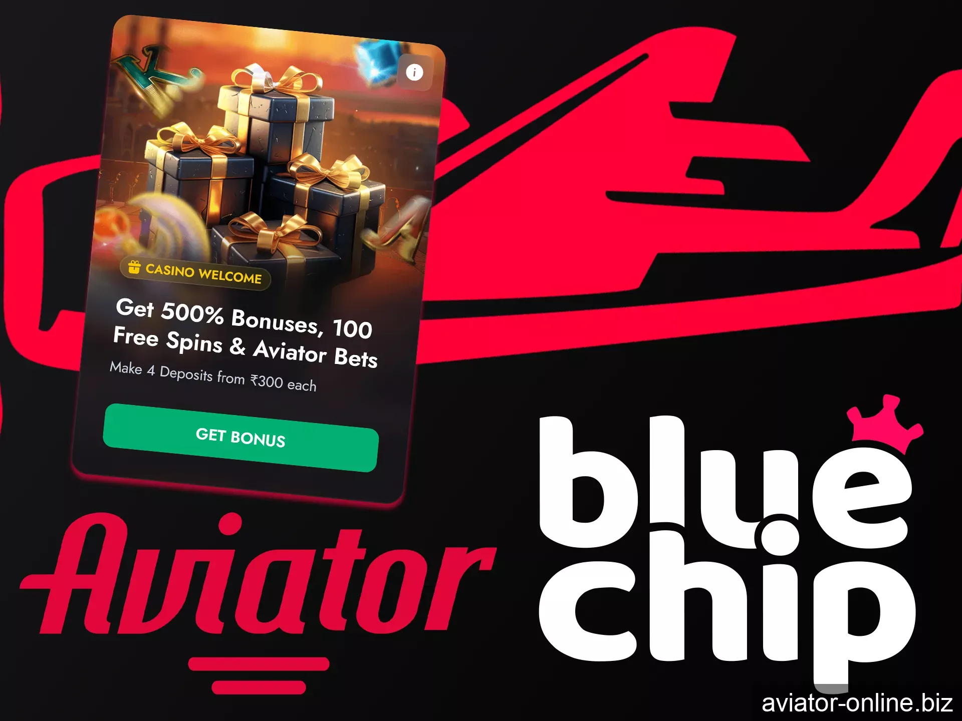 Get a welcome bonus to play Aviator at Bluechip.