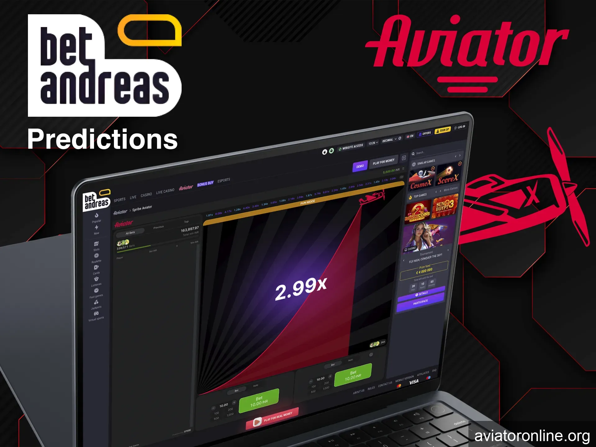 BetAndreas warns against fake Aviator prediction tools.