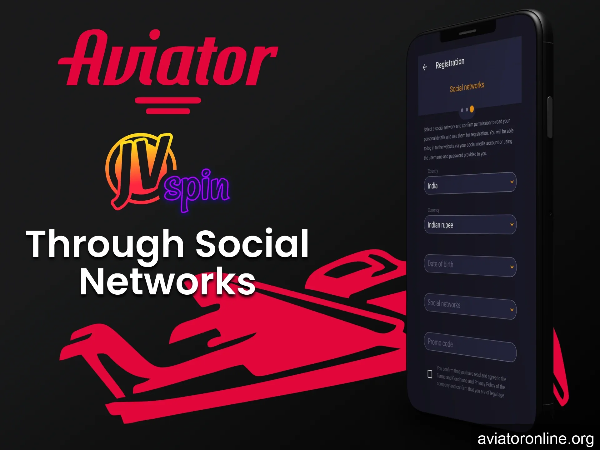 Register for the JV Slot application via social networks.