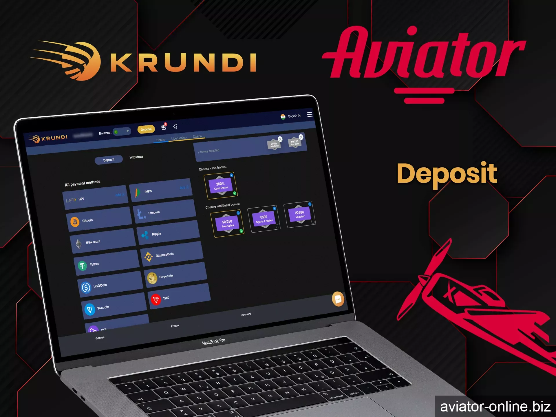 You can fund your Krundi account balance to play Aviator using several payment systems.