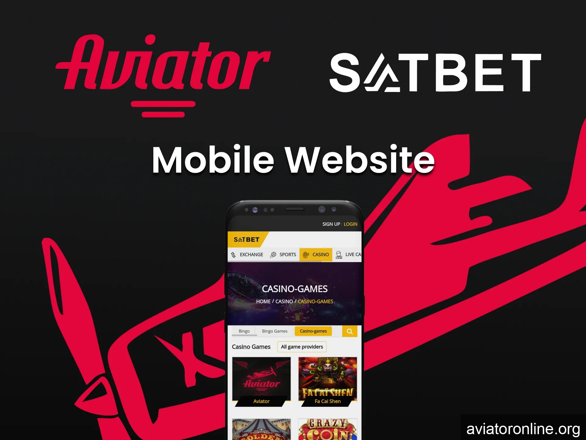 Visit the mobile version of the Satbet website to play Aviator.